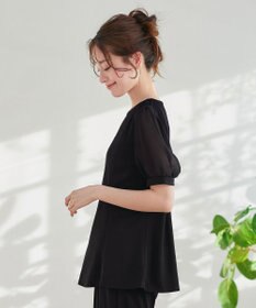 Tiaclasse 【洗える・接触冷感・紫外線ケア・サラごこち】ソフトペプラムカットソー