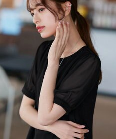 Tiaclasse 【洗える・接触冷感・紫外線ケア・サラごこち】ソフトペプラムカットソー