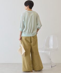 AMERICAN HOLIC 5分袖シアーVネックニットカーディガン