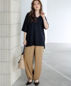 23区 L 【先行予約/WEB&一部店舗限定カラーあり/Lサイズ限定】レーヨンポリエステルストレッチ Vネック ニット