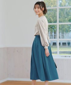 Tiaclasse 【軽撥水・汚れ防止】ランダムタックロングスカート