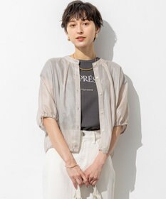 23区 【洗える】ソフトシアーフィルム コンパクト ブラウス ベージュ系