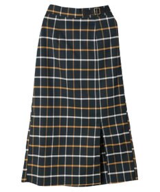 Green Parks ベルトデザインチェックＩラインスカート