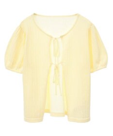 earth music&ecology 透かし編みフロントリボンカーディガン