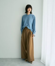 YECCA VECCA 2way裾アレンジパール釦ブラウス