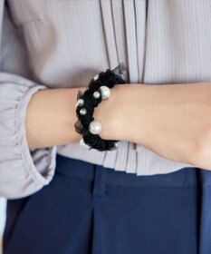 Tiaclasse 【選べる2TYPE】パール付きゴム＆シュシュ