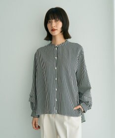 YECCA VECCA 2way裾アレンジパール釦ブラウス