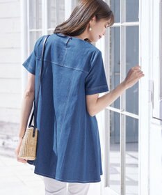 Tiaclasse 【洗える】デニムチュニックブラウス