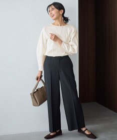 ANY L 【洗濯機可/ストレッチ/ウエストゴム/裏起毛】マルチファンクションストレッチワイドパンツ