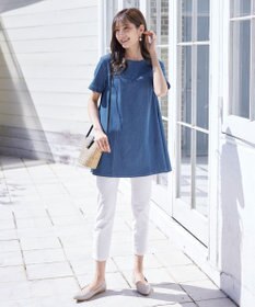 Tiaclasse 【洗える】デニムチュニックブラウス