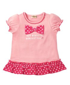 MIKI HOUSE HOT BISCUITS 【80-120cm】すそフリル 半袖Tシャツ