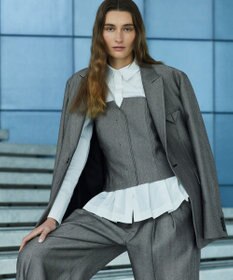 uncrave コットンツイル ペプラムシャツ（uncrave WHITE）