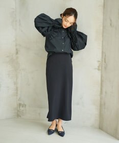 #Newans 【洗濯機可能/シワになりにくい】〈春名亜美さんコラボ〉ショルダーフリルブラウス