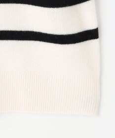 自由区 【洗える】ウールカシミヤブレンドボーダークルーネック ニット