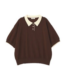earth music&ecology バイカラーポロニット