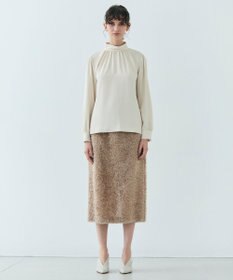 BEIGE， 【L-size】EVA / ハイネックロングスリーブブラウス