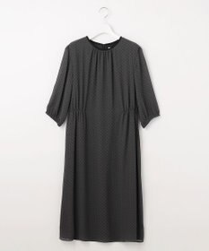 J.PRESS LADIES L 【洗える】ドットフロッキープリント ワンピース