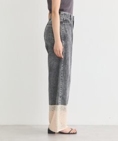 earth music&ecology 裾レースデニムパンツ