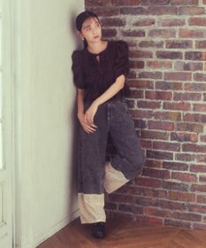 earth music&ecology 裾レースデニムパンツ