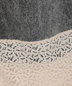 earth music&ecology 裾レースデニムパンツ