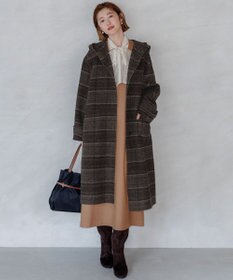 23区 【～8/23まで受注生産/受注限定カラー】MANTECOPureリバーチェック フーデッド ロングコート