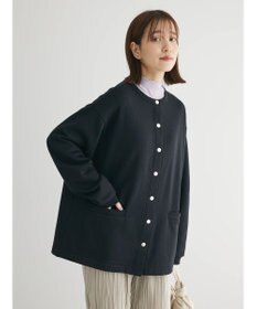 Green Parks 裏起毛ミディ丈ドットボタンカーディガン