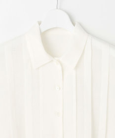 自由区 【カタログ掲載・接触冷感・洗える】シアーラミーローンクロップド丈 ブラウス