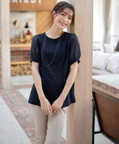 Tiaclasse 【洗える・接触冷感・紫外線ケア・サラごこち】ソフトペプラムカットソー