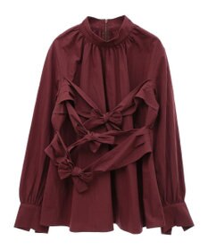 Green Parks リボンデザインハイネックブラウス