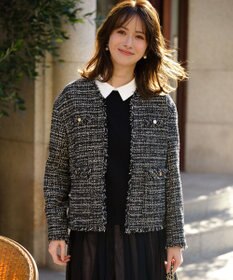 23区 GIOLICAツイード ジャケット モノトーンミックス