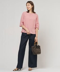 J.PRESS LADIES L 【一枚で着映え】アセVisギンガム ギンガム ブラウス