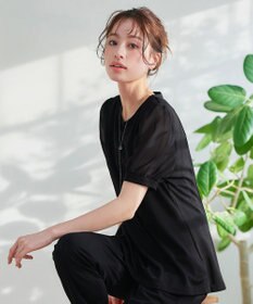 Tiaclasse 【洗える・接触冷感・紫外線ケア・サラごこち】ソフトペプラムカットソー