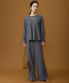 自由区 【SHIHOさん着用】ソフトウールブレンドワイド パンツ