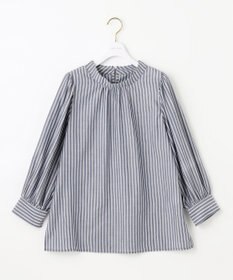 ANY SIS 【洗える】フェイクパールストライプ ブラウス