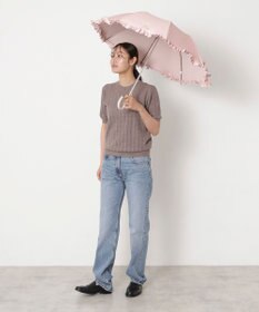 MOONBAT 【一級遮光/晴雨兼用/遮熱/UV】PAUL&JOE ACCESSOIRES(ポール & ジョー)晴雨兼用日傘 クリザンテームワンポイントフリル