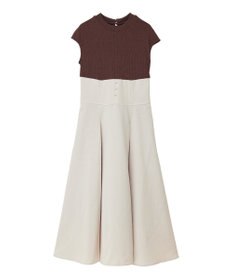 earth music&ecology フロントボタンドッキングワンピース