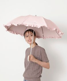 MOONBAT 【一級遮光/晴雨兼用/遮熱/UV】PAUL&JOE ACCESSOIRES(ポール & ジョー)晴雨兼用日傘 クリザンテームワンポイントフリル