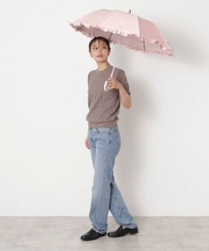 MOONBAT 【一級遮光/晴雨兼用/遮熱/UV】PAUL&JOE ACCESSOIRES(ポール & ジョー)晴雨兼用日傘 クリザンテームワンポイントフリル