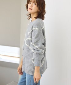 AMERICAN HOLIC ニュアンスライン柄ニットプルオーバー