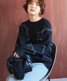 AMERICAN HOLIC ニュアンスライン柄ニットプルオーバー