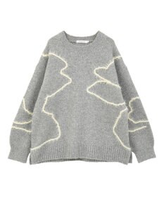 AMERICAN HOLIC ニュアンスライン柄ニットプルオーバー