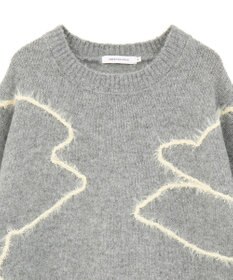 AMERICAN HOLIC ニュアンスライン柄ニットプルオーバー