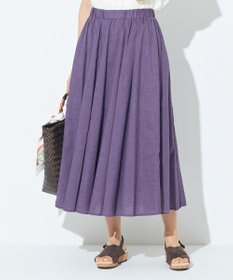 ANY 【ウエストゴム】シャンブレーライク スカート