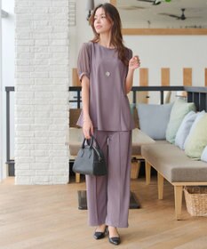 Tiaclasse 【洗える・接触冷感・紫外線ケア・サラごこち】ソフトペプラムカットソー