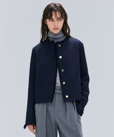 BEIGE， 【Oggi 10月号掲載】MULLIN / ウールツイードメタルボタンノーカラージャケット