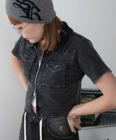 WEGO ポケットデザインWZIPトップス