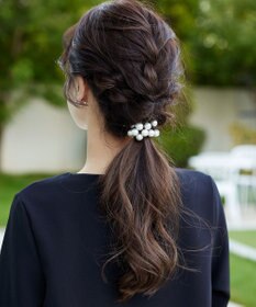 Tiaclasse 【選べる2TYPE】パール付きゴム＆シュシュ