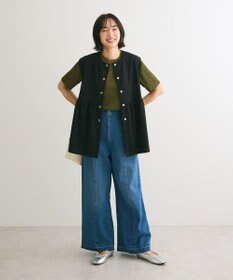 Green Parks カットジョーゼットペプラムベスト