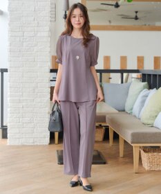 Tiaclasse 【洗える・接触冷感・紫外線ケア・サラごこち】ソフトペプラムカットソー