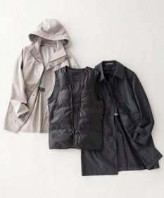 GOTAIRIKU ダウンライナー装着可【半裏仕様でより軽量】メランジシャンブレー ステンカラースプリングコート